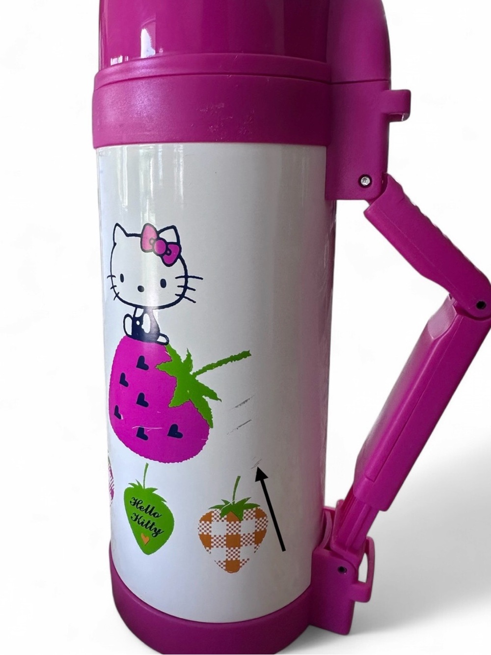 Hello Kitty White and Pink Strawberry Thermos Flask - Picture 8 of 10